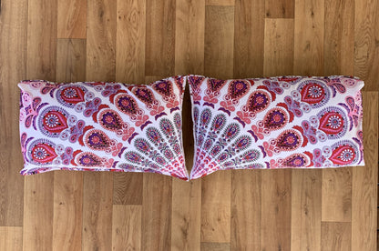Harmony Pink Cotton Mandala Pillow Set 2Pcs - Adore India   