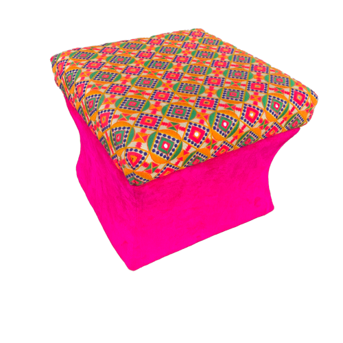 Bohemian Embroidered Decorative Vintage Footrest Stool Seat - Adore India   