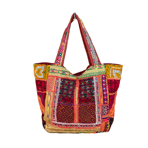 Large Indian Handmade Bohemian Vintage Banjara Tribal Hippy Shoulder Bag-1 - Adore India   