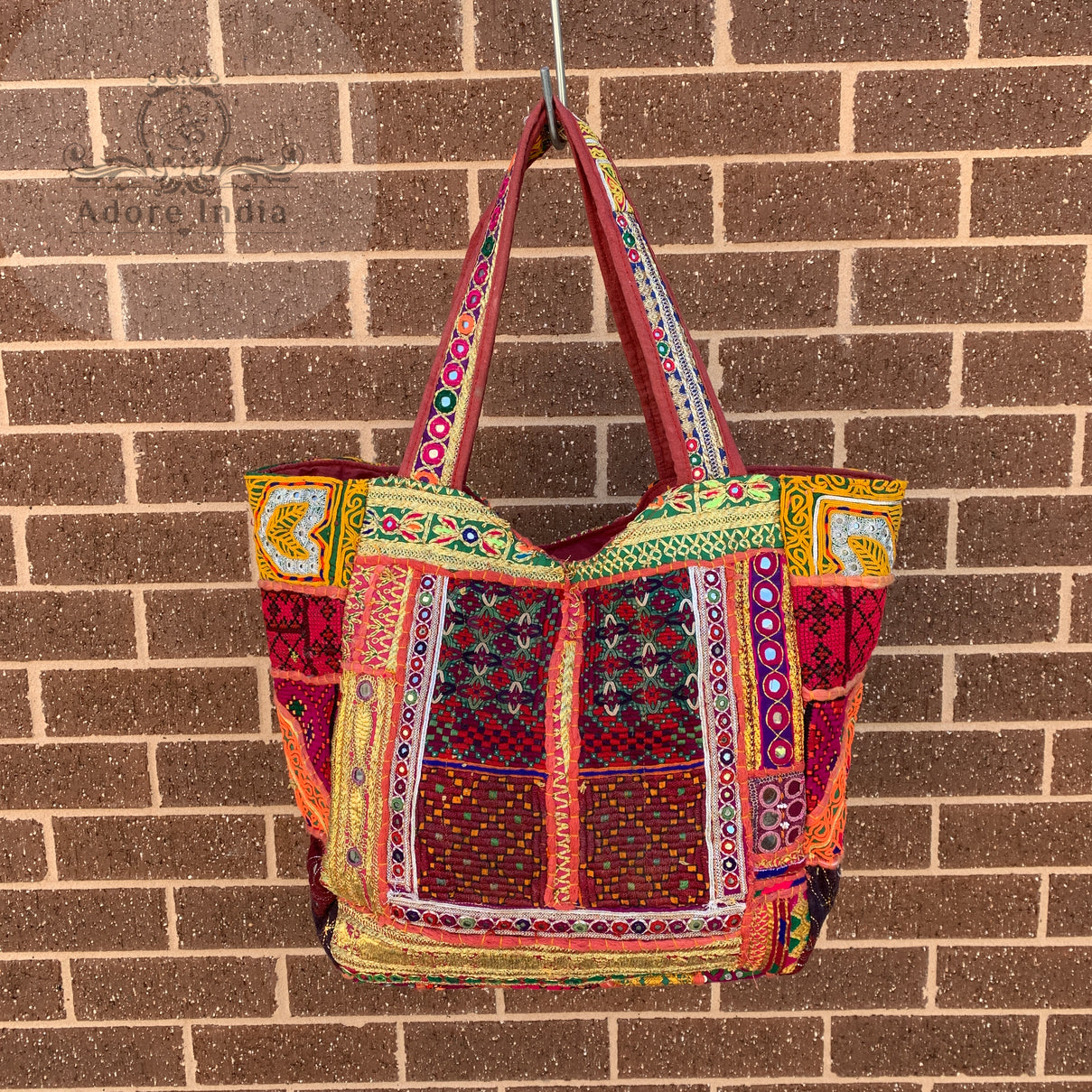 Large Indian Handmade Bohemian Vintage Banjara Tribal Hippy Shoulder Bag-1 - Adore India   