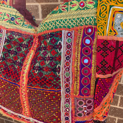 Large Indian Handmade Bohemian Vintage Banjara Tribal Hippy Shoulder Bag-1 - Adore India   