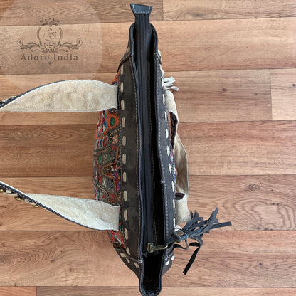 Indian Handmade Bohemian Vintage Tribal Banjara Hippy Shoulder Bag-5 - Adore India   