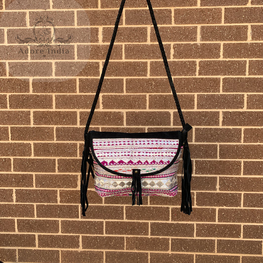Indian Handmade Bohemian Vintage Tribal Banjara Hippy Shoulder Cross Body Bag-7 - Adore India   