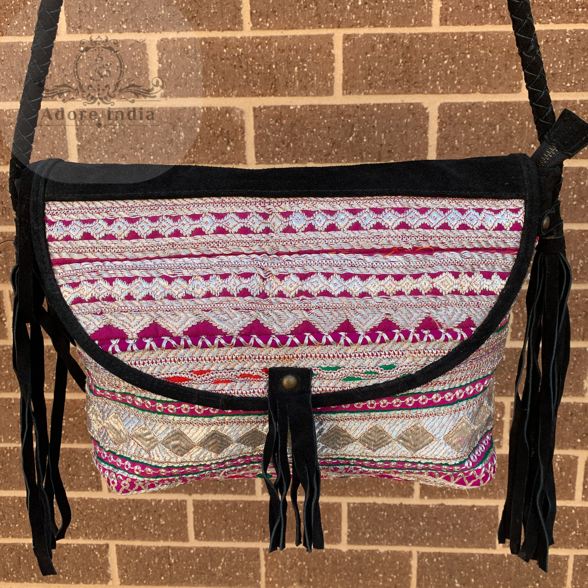 Indian Handmade Bohemian Vintage Tribal Banjara Hippy Shoulder Cross Body Bag-7 - Adore India   