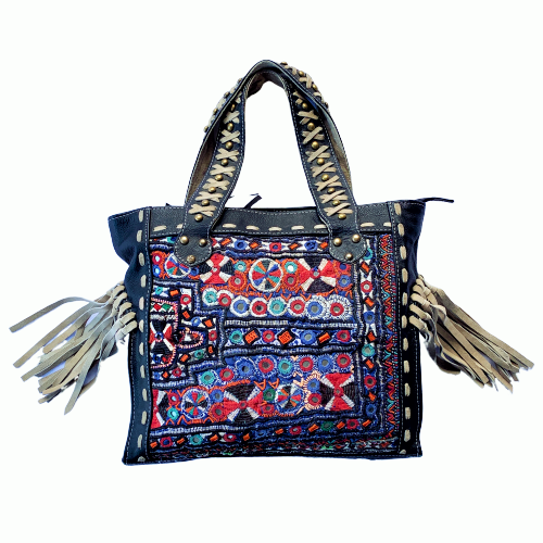 Indian Handmade Bohemian Vintage Tribal Banjara Hippy Shoulder Bag-5 - Adore India   