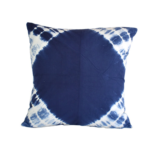 Hand Made Indigo Tie and Dye Moon Cushion Cover 40cms - Adore India   