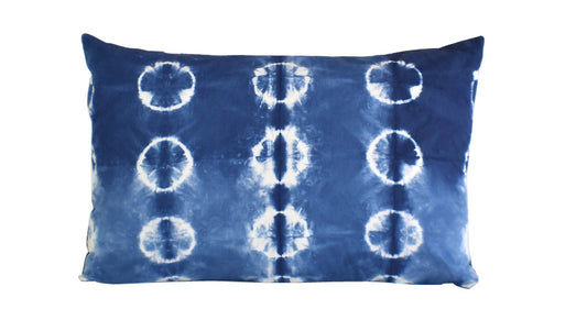 Hand Made Indigo Tie and Dye Dot Pillow Cover - Adore India   