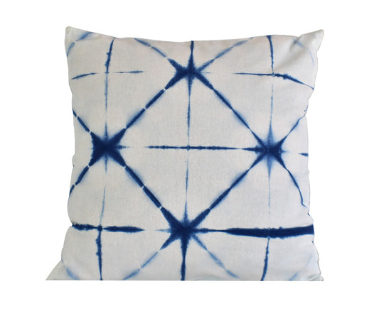 Hand Made Indigo Tie and Dye Orion Cushion Cover 40cms - Adore India   