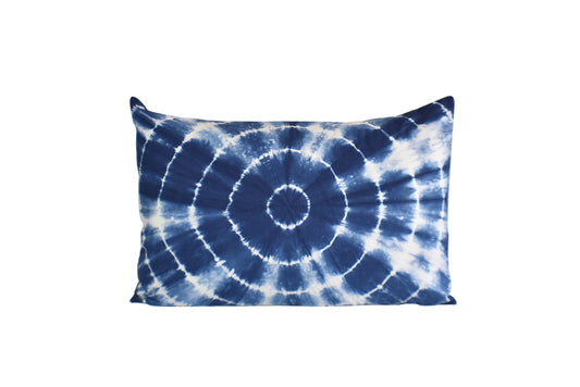 Hand Made Indigo Tie and Dye Circle Pillow Cover - Adore India   