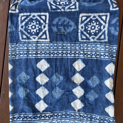 Indian Handmade Indigo Vintage Cotton Indigenous Boho Scarf Stole - Adore India   