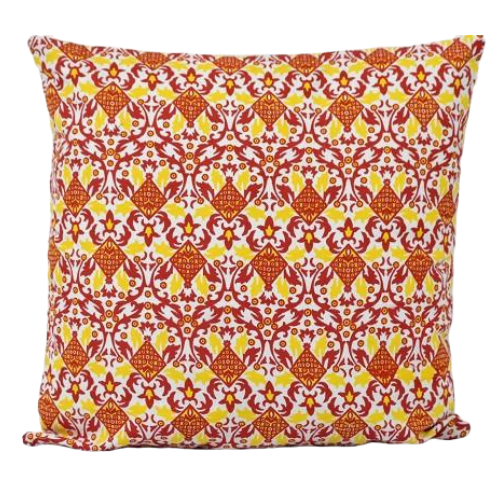 Hand Screen Print Cushion Cover- Yellow - Adore India   
