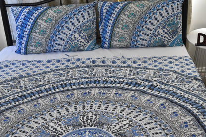 Bird of Prey Blue Mandala Throw - Adore India   