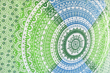 Shri Blue Green Ombre Mandala Throw - Adore India   