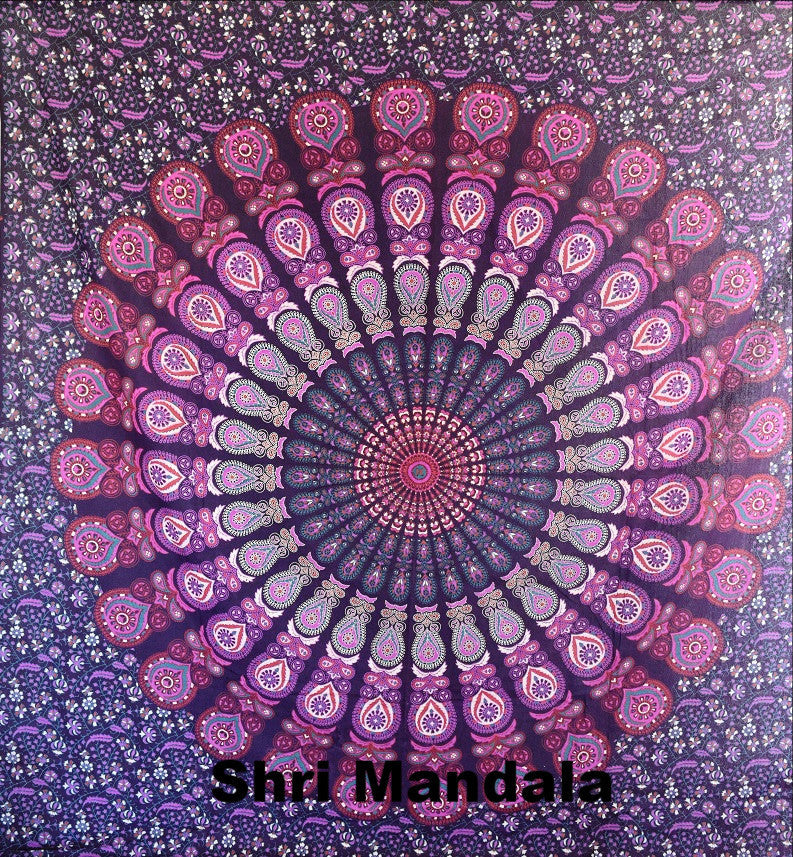 Harmony Pink Purple Mandala Throw - Adore India   