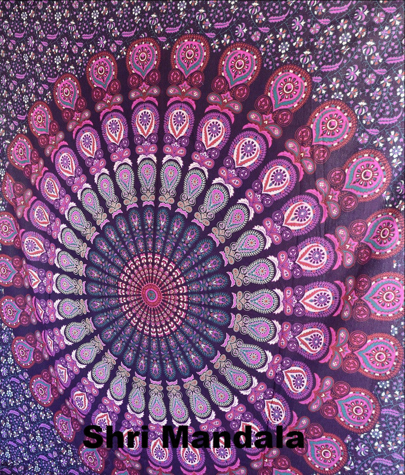 Harmony Pink Purple Mandala Throw - Adore India   