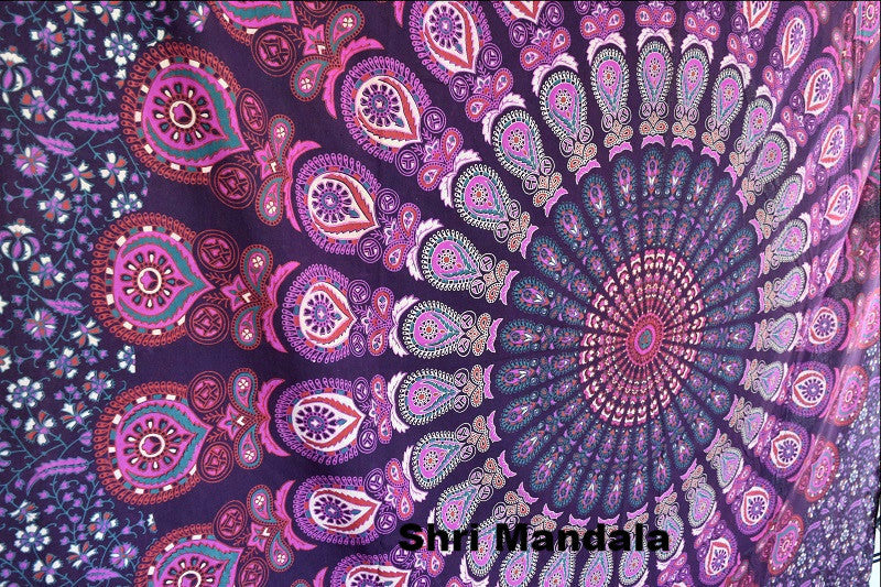 Harmony Pink Purple Mandala Throw - Adore India   