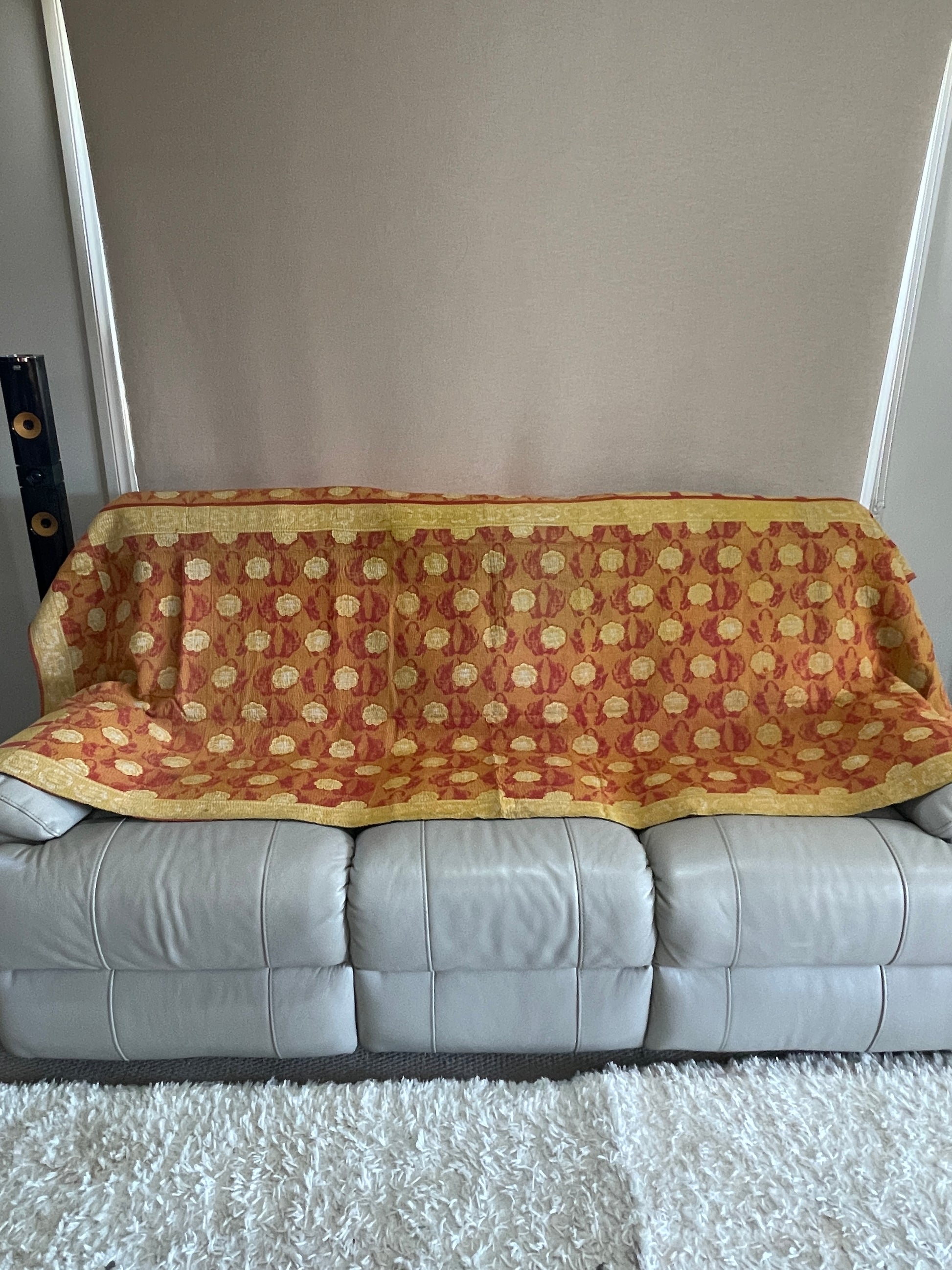 Indian Handmade Reversible Vintage Kantha Quilt Bedspread Geeta - Adore India   