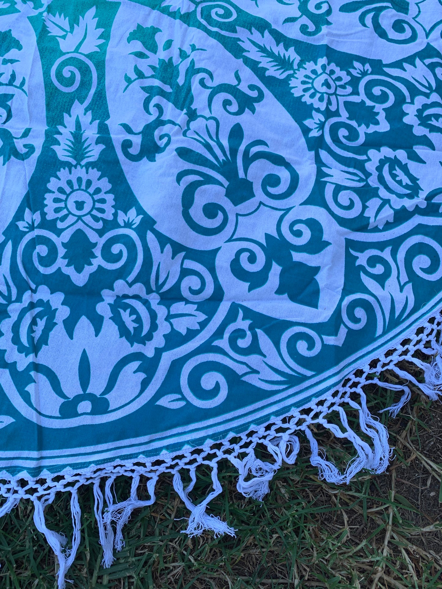 Brahma Turq Mandala Beach Roundie - Adore India   