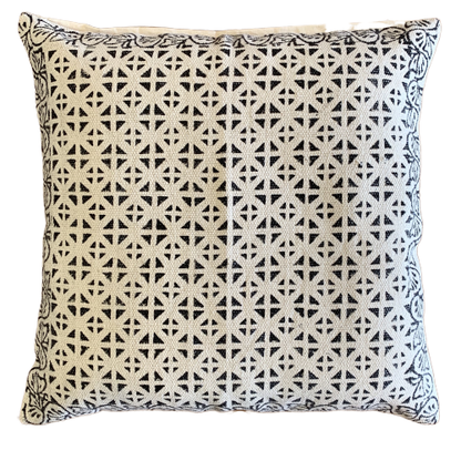 Geometrical Block Print Cotton Dari Cushion Cover Euro Size 65x65cm - Adore India   
