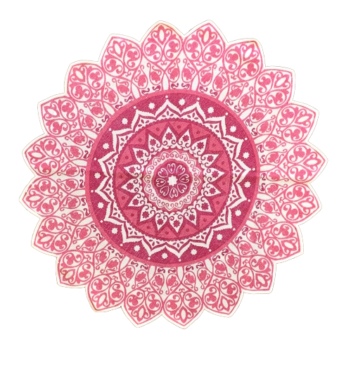 Handmade Pink Mandala Block Print Cotton Dhurrie Carpet Rug - Adore India   