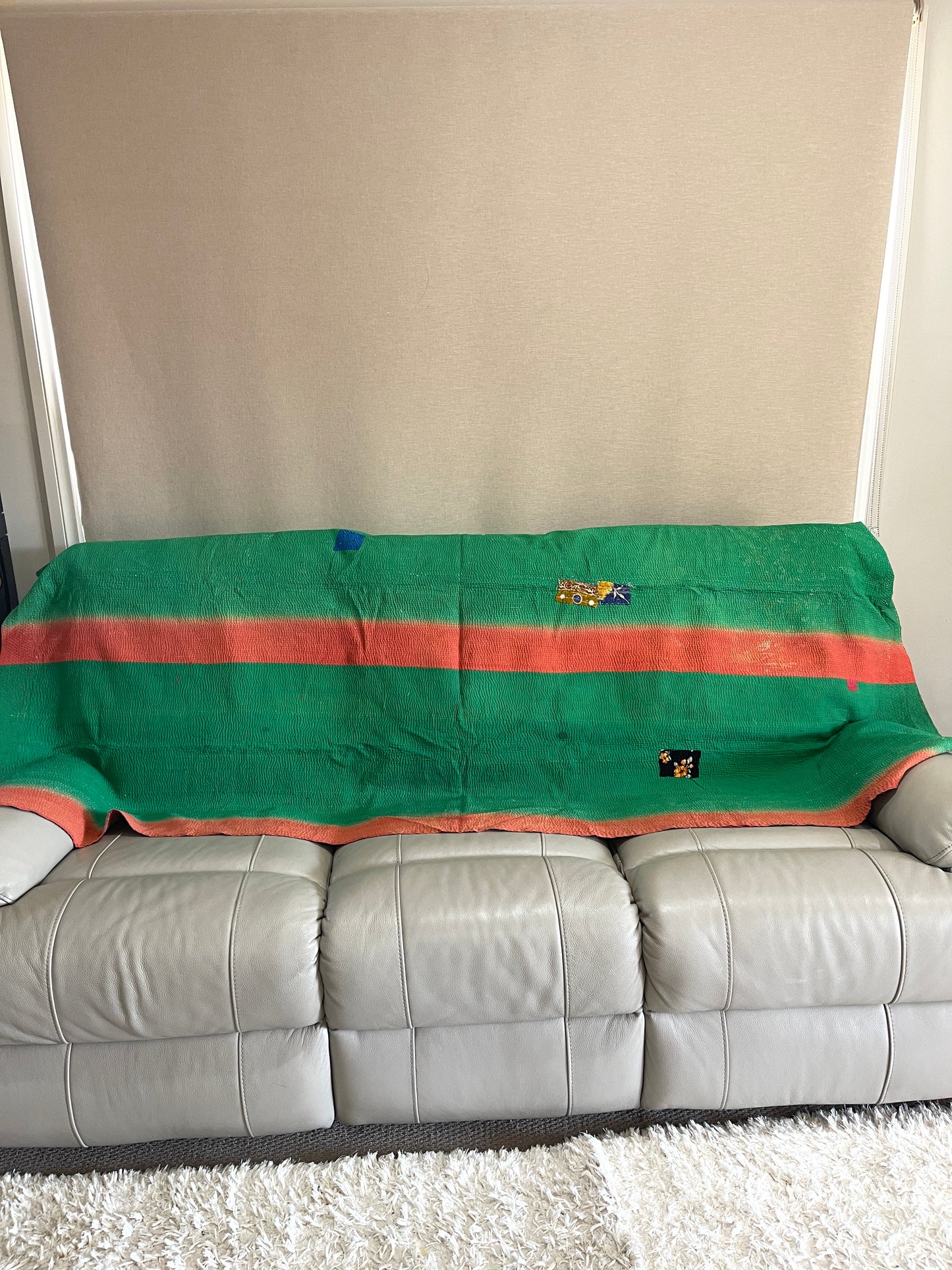 Indian Handmade Cotton Vintage Kantha Quilt Bedspread Throw- Abha - Adore India   