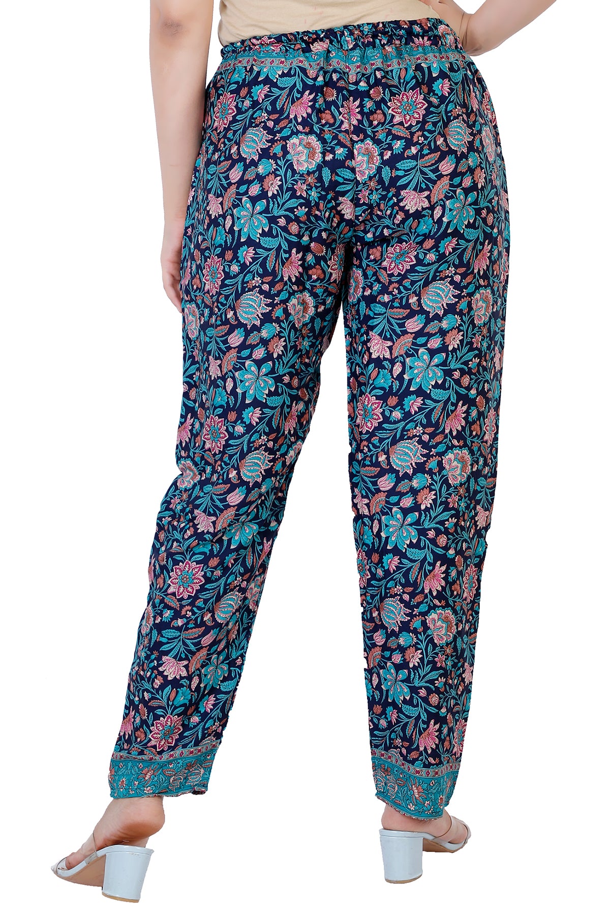 Nora Floral Printed Bohemian Vintage Trouser Pant - Adore India   